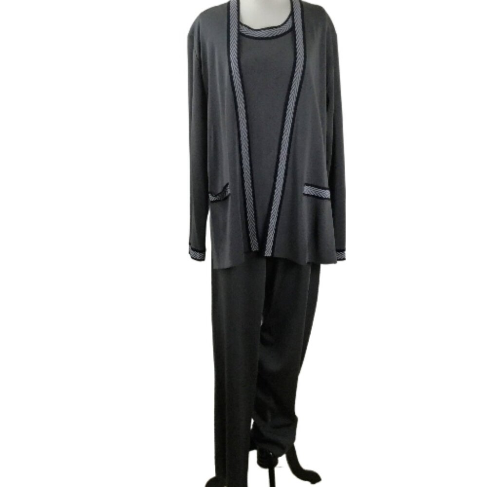 Misook 3-piece Pant Suit (Tank/Cardigan/Pant)